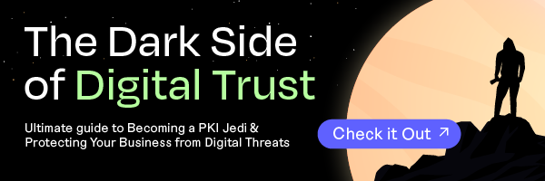 banner image showing a person silhouetted in front of the moon with the title The Dark Side of Digital Trust